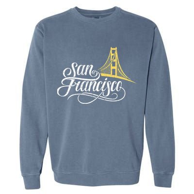 San Francisco California Golden Gate Bridge Vintage Garment-Dyed Sweatshirt