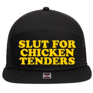 Slut For Chicken Tenders Funny Gag Gift 7 Panel Mesh Trucker Snapback Hat