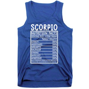 Scorpio Facts Cool Gift Funny Scorpio Birthday Zodiac Humor Cute Gift Tank Top