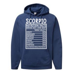 Scorpio Facts Cool Gift Funny Scorpio Birthday Zodiac Humor Cute Gift Performance Fleece Hoodie