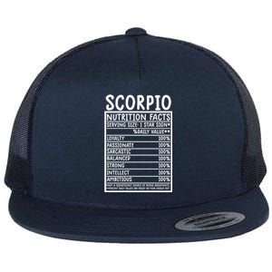 Scorpio Facts Cool Gift Funny Scorpio Birthday Zodiac Humor Cute Gift Flat Bill Trucker Hat