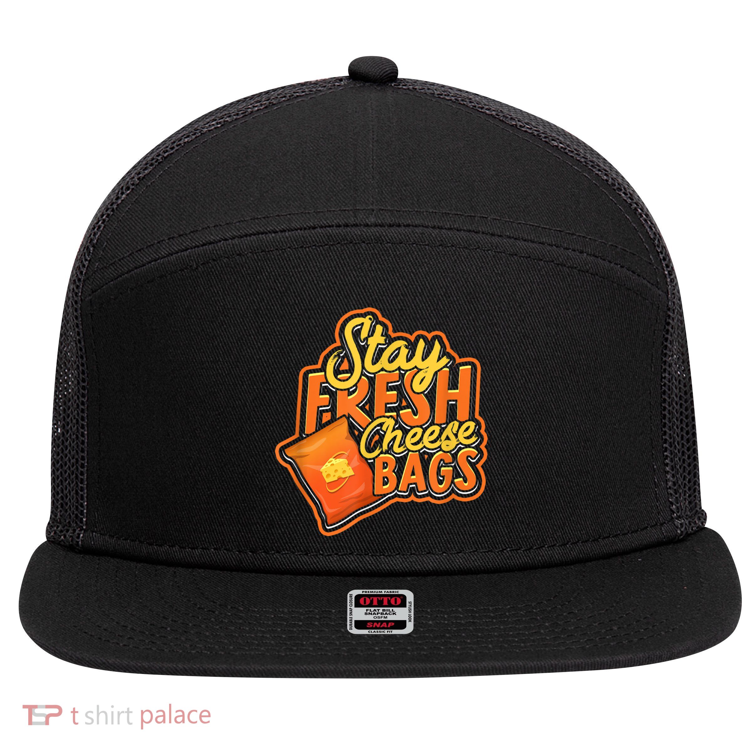Stay Fresh Cheese Bags Dairy Cream Cheese And Parmesan 7 Panel Mesh Trucker Snapback Hat