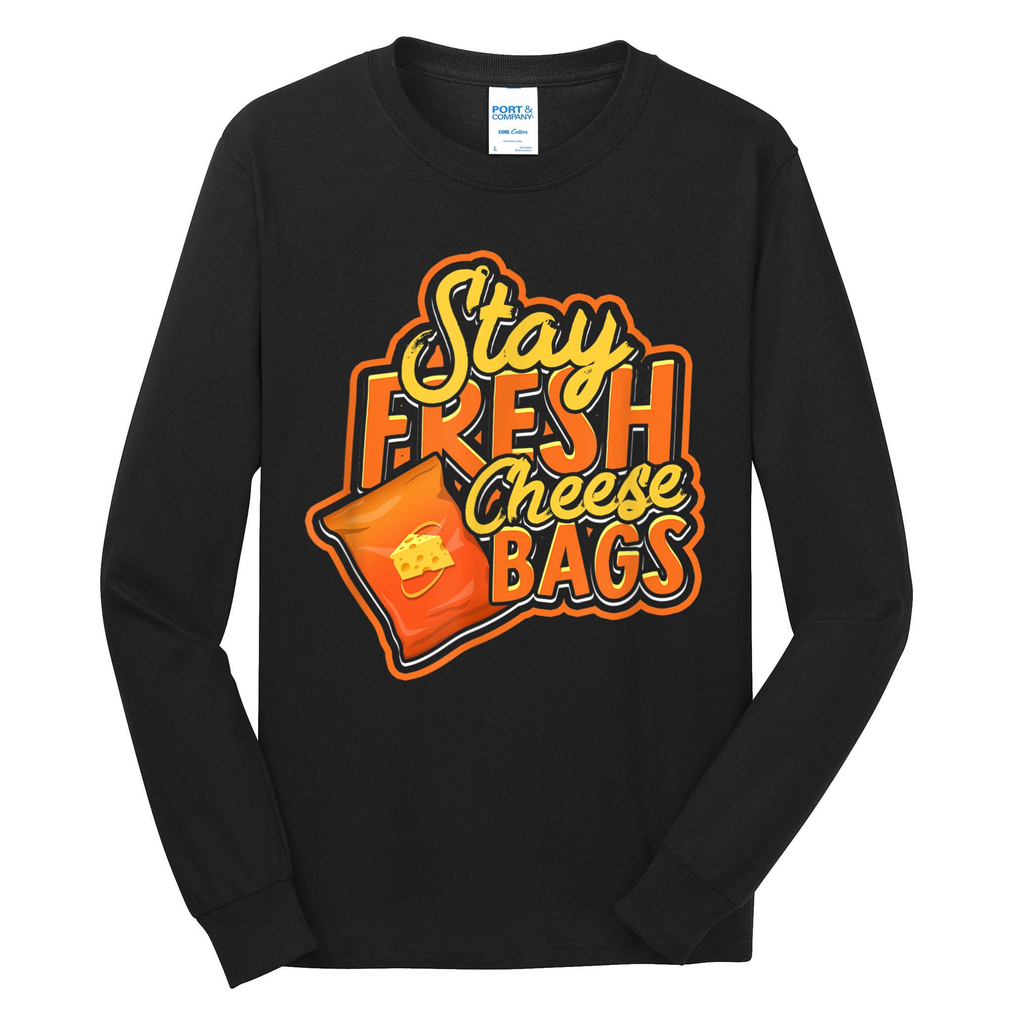 Stay Fresh Cheese Bags Dairy Cream Cheese And Parmesan Tall Long Sleeve T-Shirt