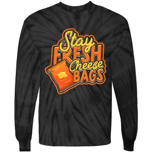 Stay Fresh Cheese Bags Dairy Cream Cheese And Parmesan Tie-Dye Long Sleeve Shirt