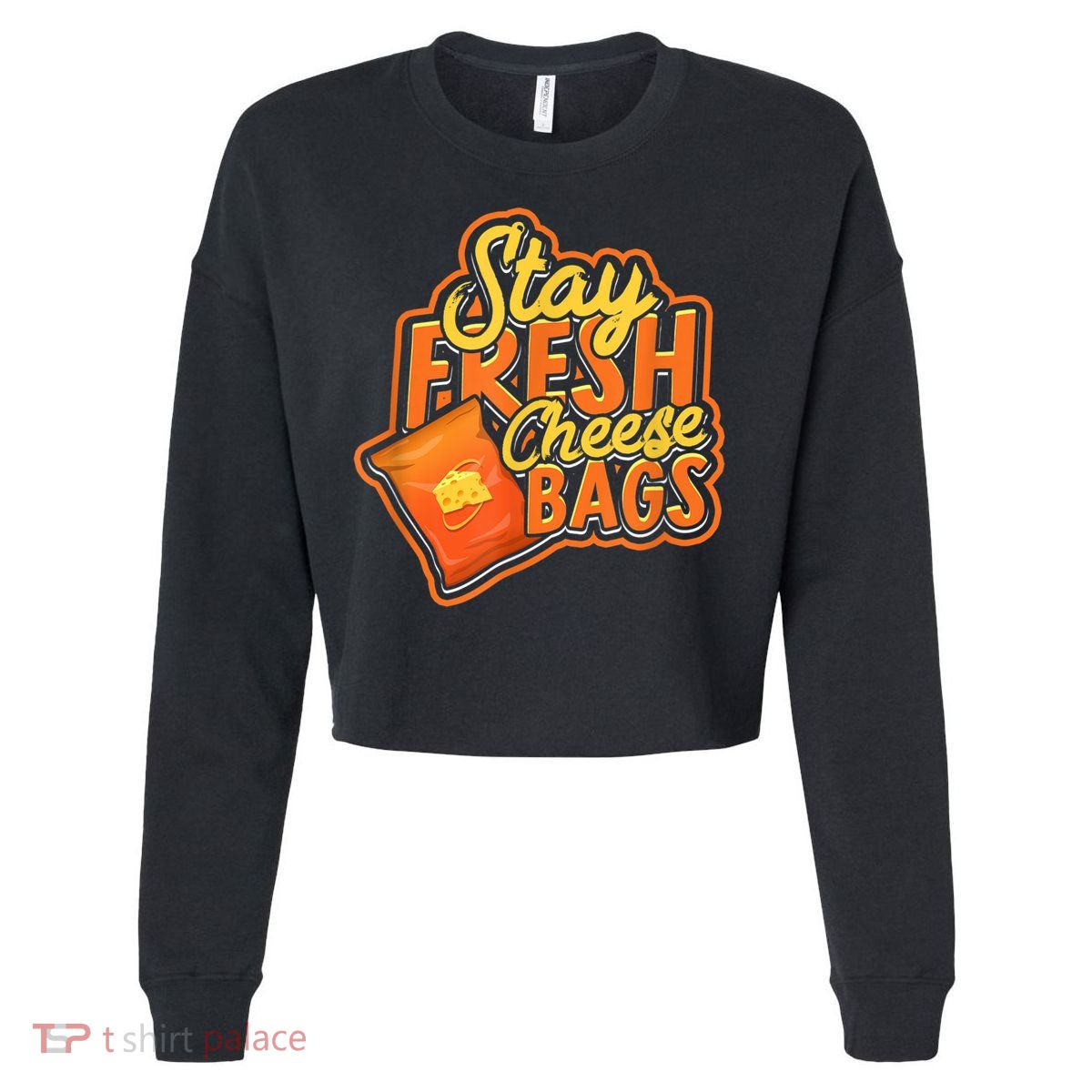 Stay Fresh Cheese Bags Dairy Cream Cheese And Parmesan Cropped Pullover Crew