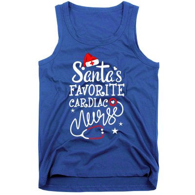 Santa's Favorite Cardiac Nurse Rn Merry Christmas Nurse Crew Gift Tank Top