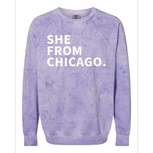 She From Chicago Colorblast Crewneck Sweatshirt