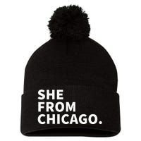 She From Chicago Pom Pom 12in Knit Beanie