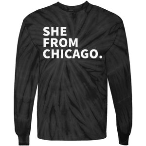 She From Chicago Tie-Dye Long Sleeve Shirt