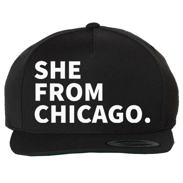 She From Chicago Wool Snapback Cap