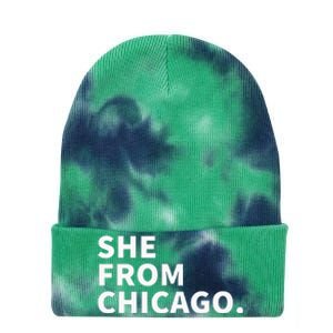 She From Chicago Tie Dye 12in Knit Beanie