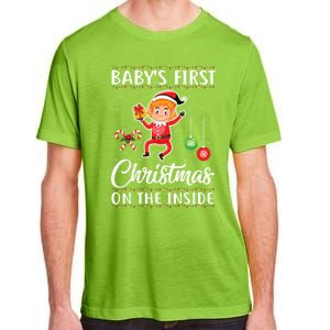 S First Christmas On The Inside Pregnancy Announcet Cute Gift Adult ChromaSoft Performance T-Shirt