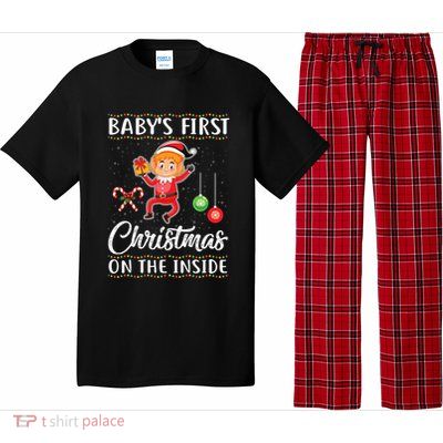 S First Christmas On The Inside Pregnancy Announcet Cute Gift Pajama Set