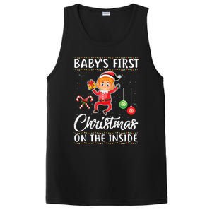 S First Christmas On The Inside Pregnancy Announcet Cute Gift PosiCharge Competitor Tank