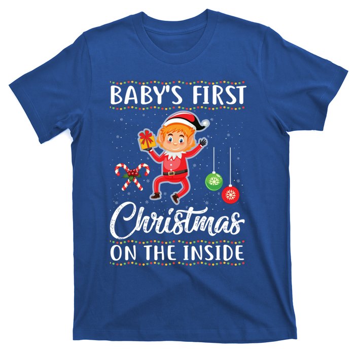 S First Christmas On The Inside Pregnancy Announcet Cute Gift T-Shirt