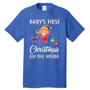 S First Christmas On The Inside Pregnancy Announcet Cute Gift Tall T-Shirt