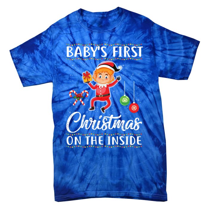 S First Christmas On The Inside Pregnancy Announcet Cute Gift Tie-Dye T-Shirt