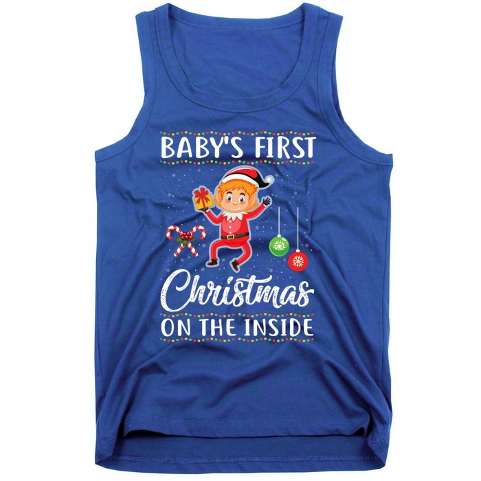 S First Christmas On The Inside Pregnancy Announcet Cute Gift Tank Top