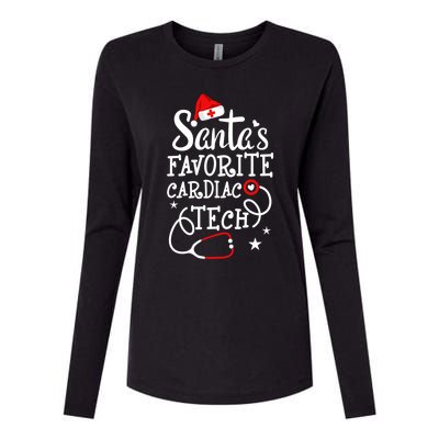 Santa's Favorite Cardiac Tech Christmas Cardiovascular Tech Gift Womens Cotton Relaxed Long Sleeve T-Shirt