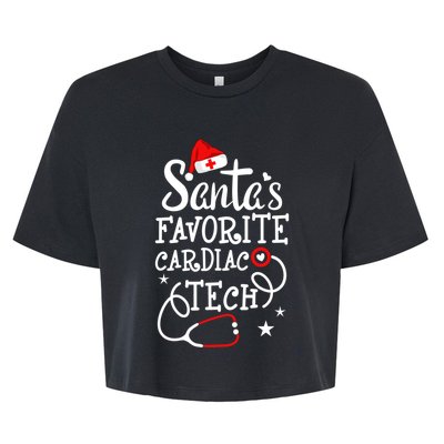 Santa's Favorite Cardiac Tech Christmas Cardiovascular Tech Gift Bella+Canvas Jersey Crop Tee