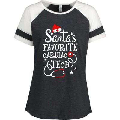 Santa's Favorite Cardiac Tech Christmas Cardiovascular Tech Gift Enza Ladies Jersey Colorblock Tee