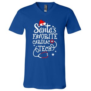 Santa's Favorite Cardiac Tech Christmas Cardiovascular Tech Gift V-Neck T-Shirt