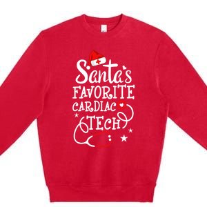 Santa's Favorite Cardiac Tech Christmas Cardiovascular Tech Gift Premium Crewneck Sweatshirt