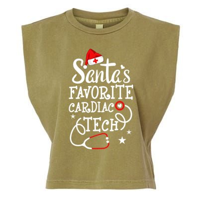 Santa's Favorite Cardiac Tech Christmas Cardiovascular Tech Gift Garment-Dyed Women's Muscle Tee