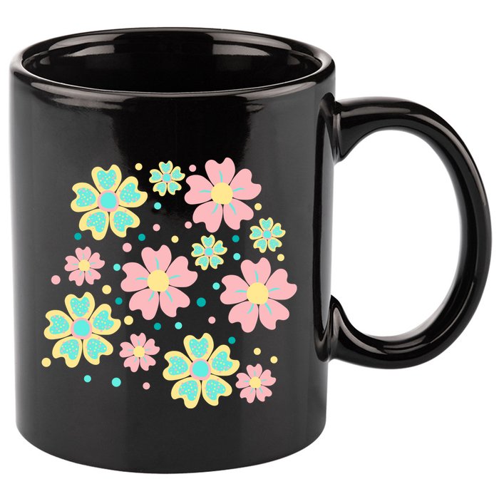 Spring Flower Cute Gift 11oz C Handle Ceramic Mug