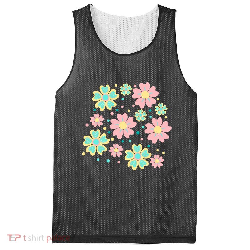 Spring Flower Cute Gift Mesh Reversible Basketball Jersey Tank