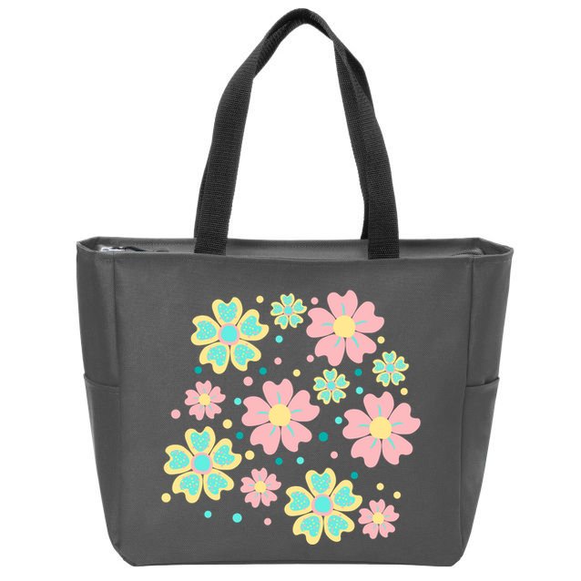 Spring Flower Cute Gift Zip Tote Bag
