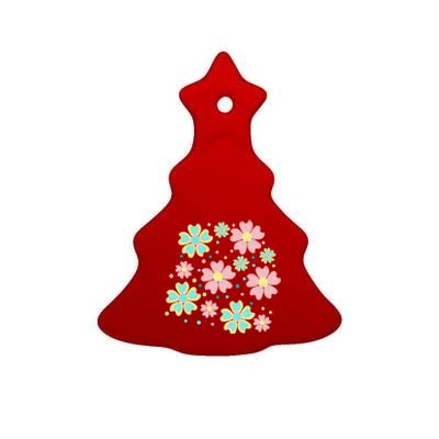 Spring Flower Cute Gift Ceramic Tree Ornament