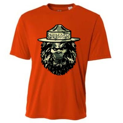 Squatchy Funny Camping Vintage Smokey The Bigfoot Bear Keep Cooling Performance Crew T-Shirt