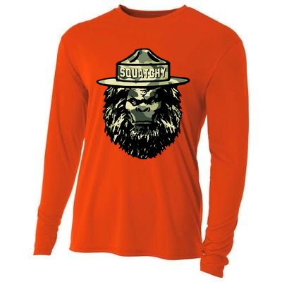 Squatchy Funny Camping Vintage Smokey The Bigfoot Bear Keep Cooling Performance Long Sleeve Crew