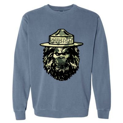 Squatchy Funny Camping Vintage Smokey The Bigfoot Bear Keep Garment-Dyed Sweatshirt