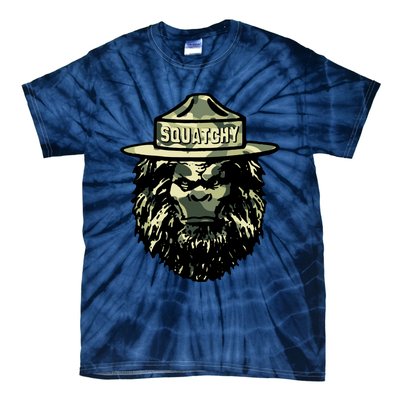 Squatchy Funny Camping Vintage Smokey The Bigfoot Bear Keep Tie-Dye T-Shirt