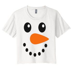 Snowman Face Costume Become a Snowman Women's Crop Top Tee