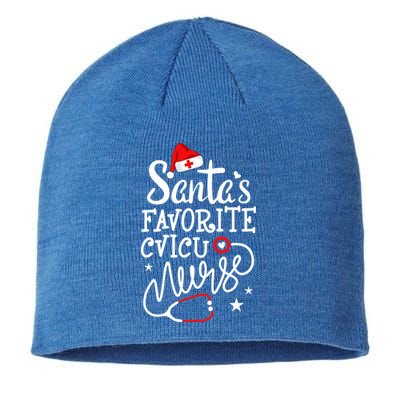 Santa's Favorite Cvicu Nurse Rn Merry Christmas Nurse Crew Gift Sustainable Beanie