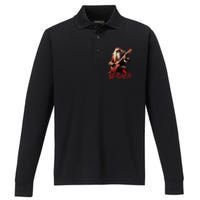 Sleigher Funny Christmas Heavy Metal Music Performance Long Sleeve Polo