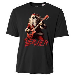 Sleigher Funny Christmas Heavy Metal Music Cooling Performance Crew T-Shirt