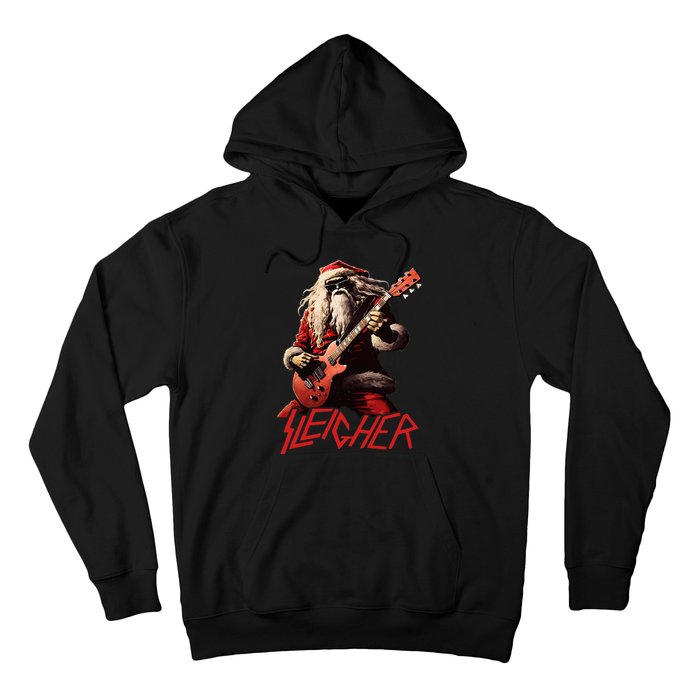 Sleigher Funny Christmas Heavy Metal Music Hoodie