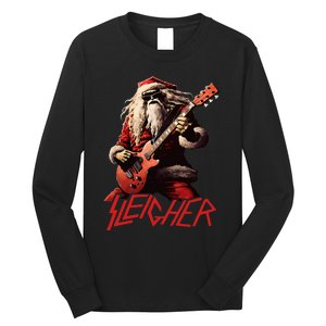 Sleigher Funny Christmas Heavy Metal Music Long Sleeve Shirt