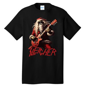 Sleigher Funny Christmas Heavy Metal Music Tall T-Shirt