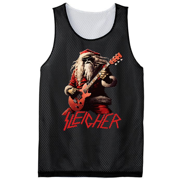 Sleigher Funny Christmas Heavy Metal Music Mesh Reversible Basketball Jersey Tank