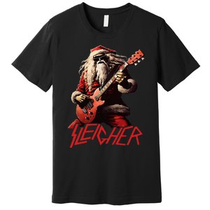 Sleigher Funny Christmas Heavy Metal Music Premium T-Shirt