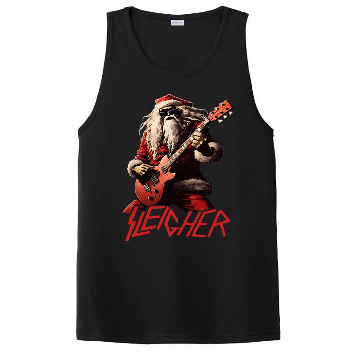 Sleigher Funny Christmas Heavy Metal Music PosiCharge Competitor Tank