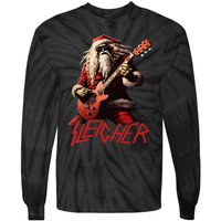 Sleigher Funny Christmas Heavy Metal Music Tie-Dye Long Sleeve Shirt