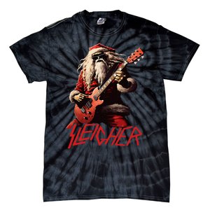 Sleigher Funny Christmas Heavy Metal Music Tie-Dye T-Shirt