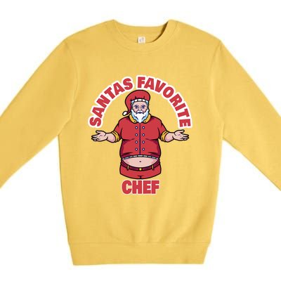 Santas Favorite Chef Funny Chef Gift Premium Crewneck Sweatshirt