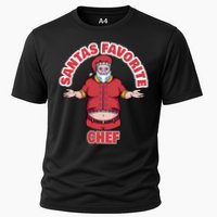 Santas Favorite Chef Funny Chef Gift Cooling Performance Crew T-Shirt